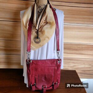 The Sak Red- Burgundy Leather Crossbody Purse